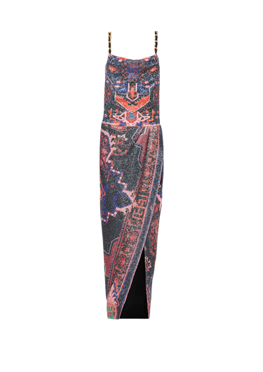 Long multicolor sequined dress