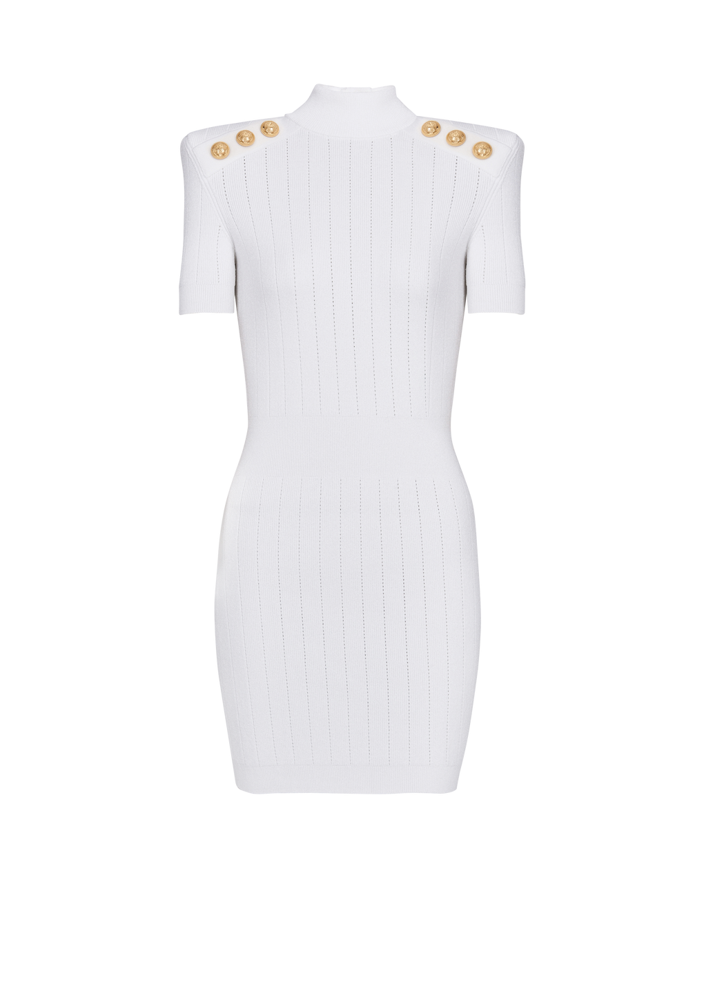 Short knit dress, white, hi-res