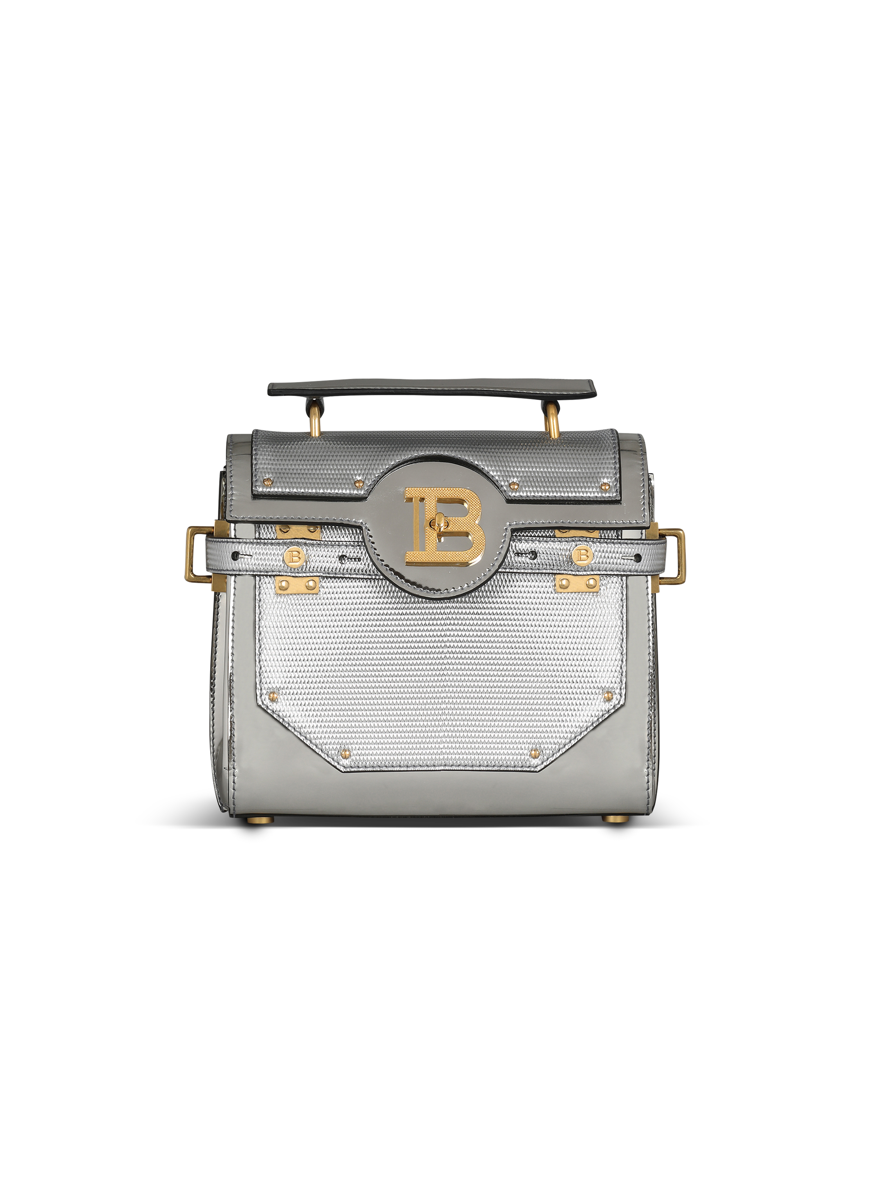 B-Buzz 23 bag in mirror-effect leather, silver