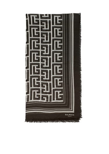 Modal scarf with Balmain monogram pattern